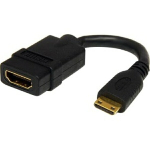 StarTech.com Mini HDMI to HDMI Conversion Adapter Cable/12cm/High Speed Mini HDMI to HDMI 1.4/4K30Hz/Mini HDMI Type C Male to HDMI Female/Black HDACFM5IN
