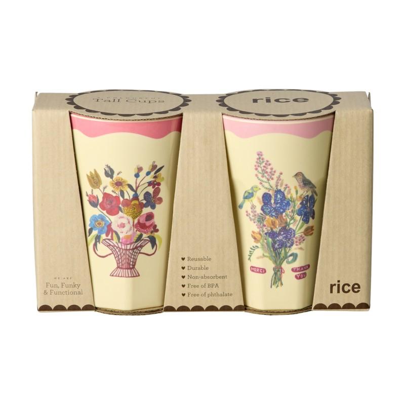 rice & Nathalie Lete Melamine Cup Tall 2-Piece Set*PK