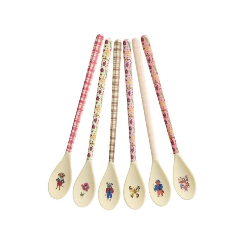 rice & Nathalie Lete Melamine Latte Spoon 6-Piece Set (Assorted)