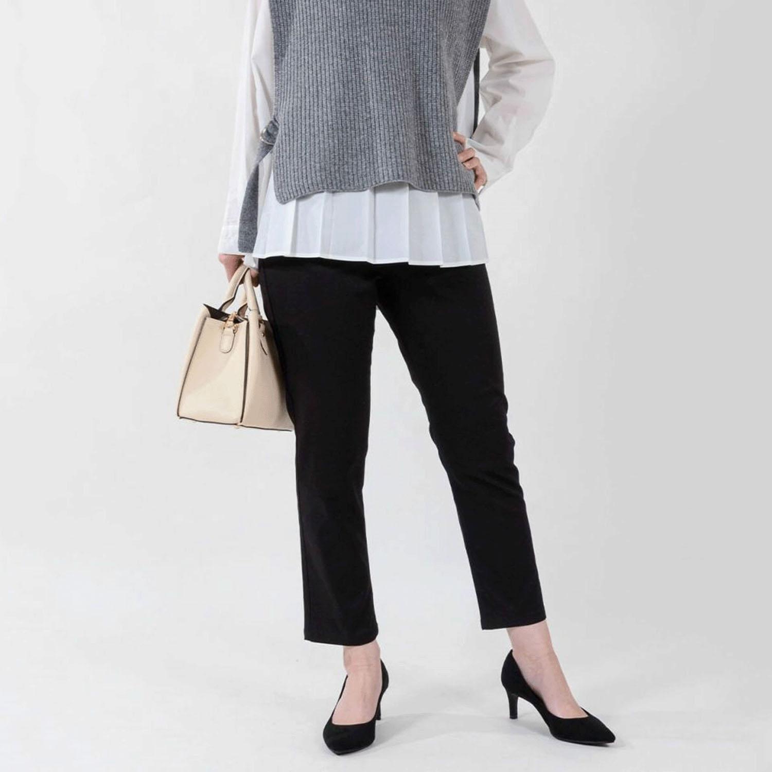 aiai Tencel Stretch Ankle Tapered Pants - Black - Size 7