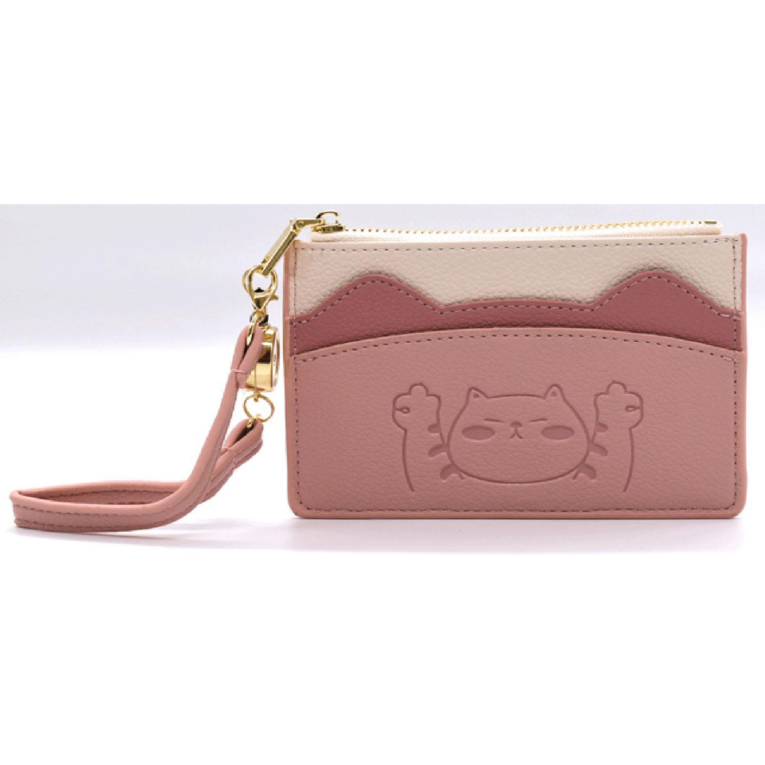 Cat-shaped embossed card case
