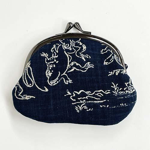 Navy Blue: Animal Play Paintings Coin Purse