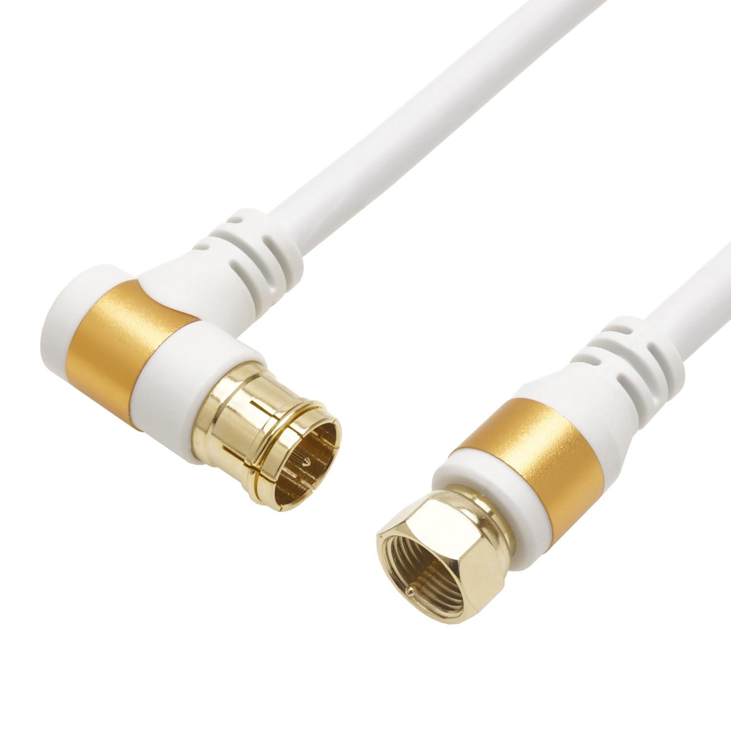 Horick Antenna Cable 3m 4K/8K/BS/CS/Terrestrial Digital/CATV Compatible S-4C-FB Coaxial L-Plug Type - Screw-Type White AC30-054WW