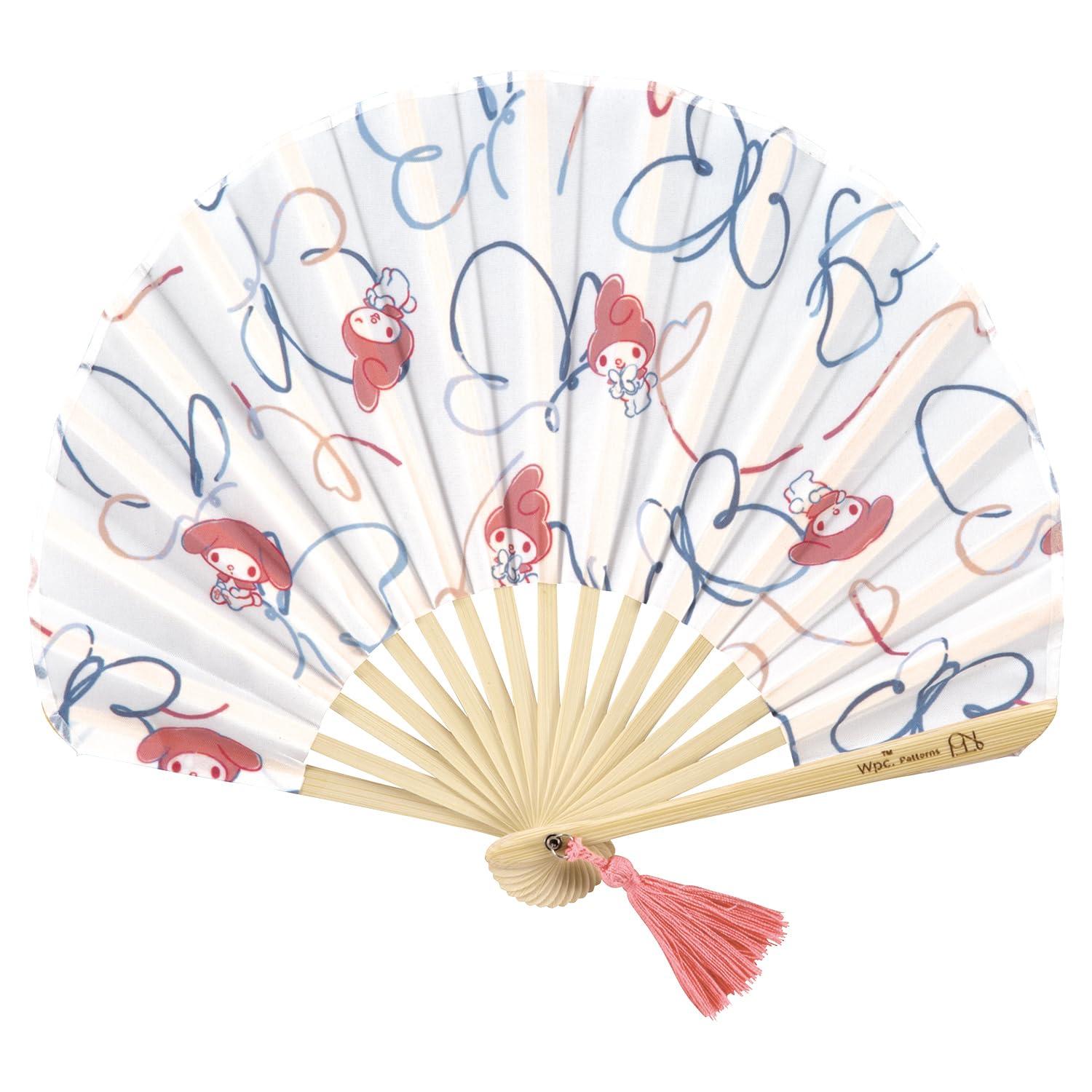 Wpc. Patterns Sanrio Characters × Wpc. Patterns Gift Box Folding Fan Butterfly Ribbon Off (My Melody) W084-SA29-204