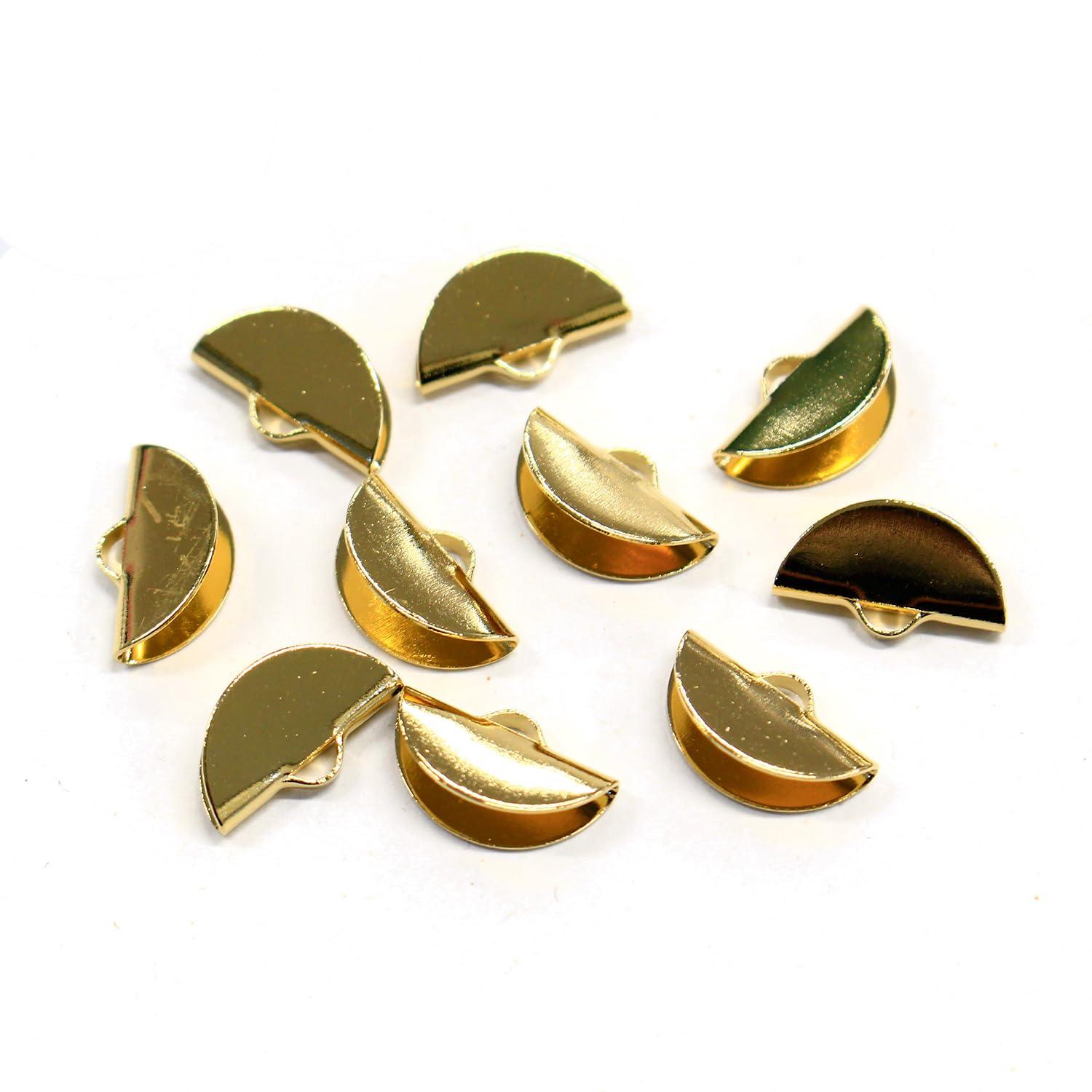 Nippon Chuko Ribbon Fastener Half-Round W15mm 10-Piece Pack Gold A24-67-G