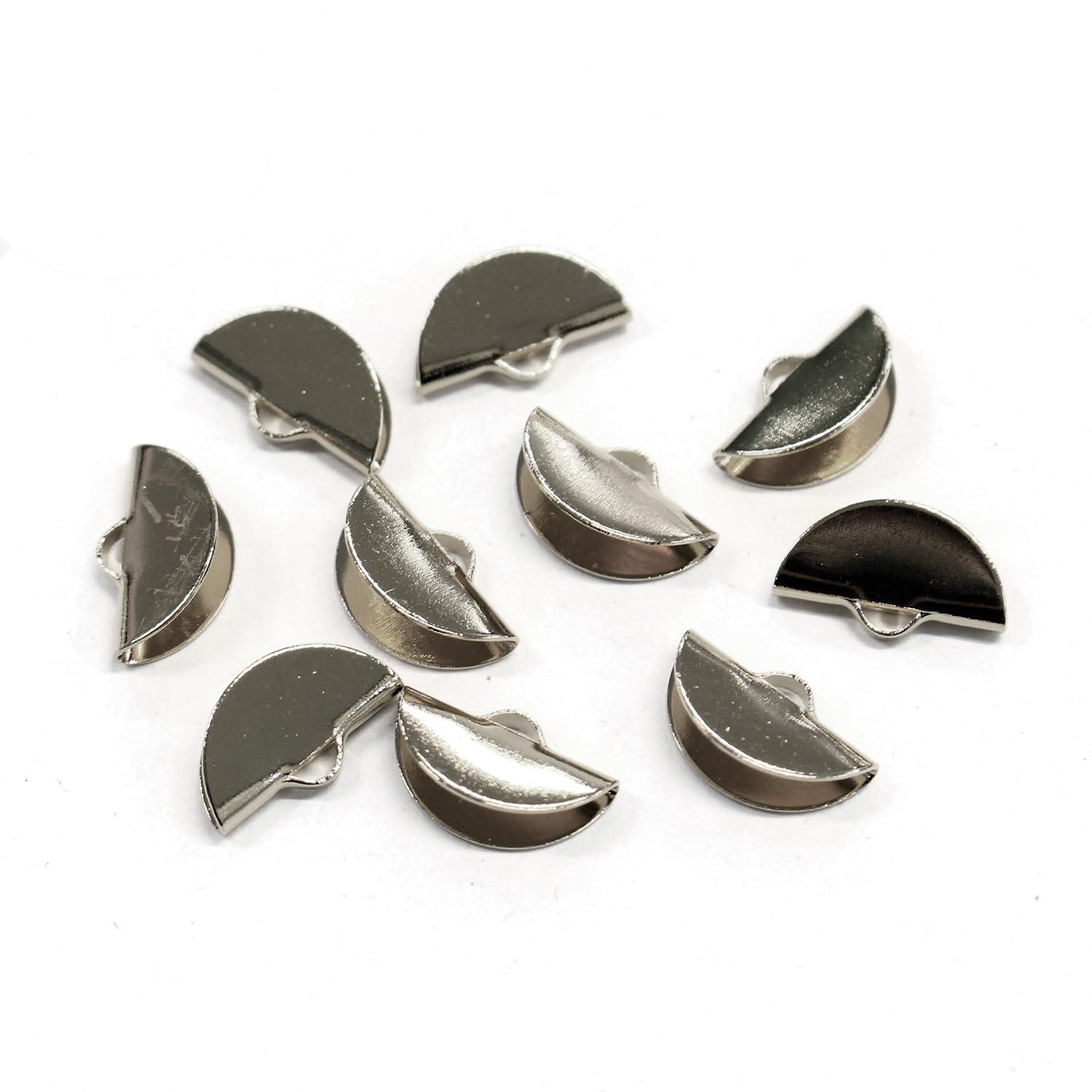 Nippon Chuko Ribbon Fastener Half-Round W15mm 10-Piece Pack Silver A24-67-S