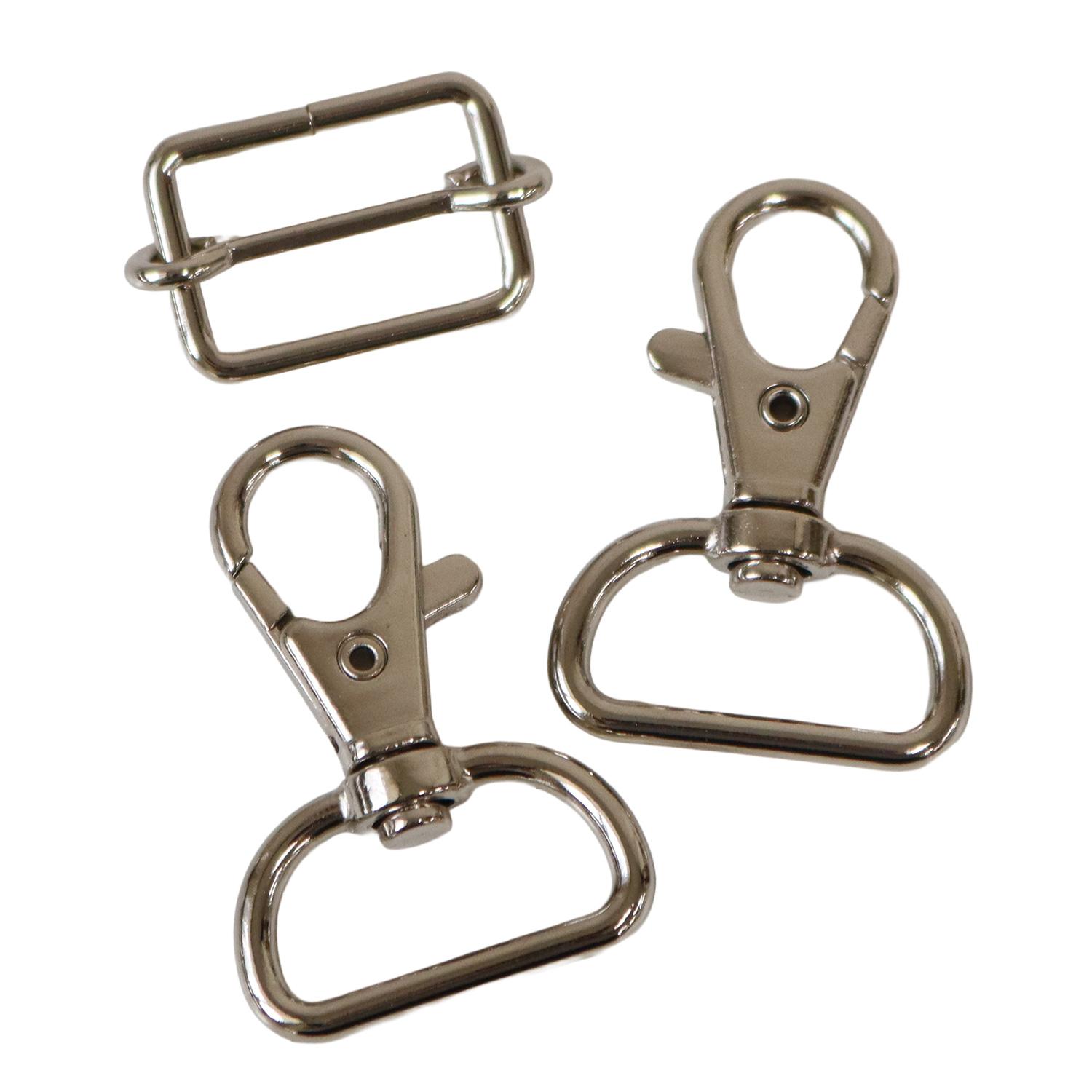 Nippon Chuko Hardware Set for Shoulder Straps, 20mm Width, Silver, 3SET-RSMF20-S