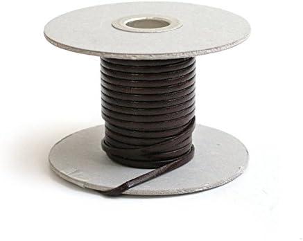 Nippon Button Trading Co., Ltd. Cowhide Leather Tape 3mm Width 10m Roll Dark Brown MTLS1003-4