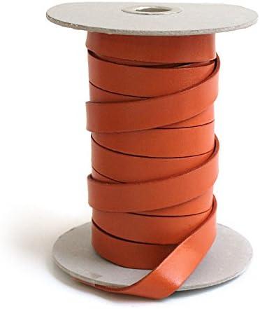 Japan Button & Fastener Trading Co., Ltd. Cowhide Leather Tape 15mm Width 10m Length Roll Orange MTLS1015-10