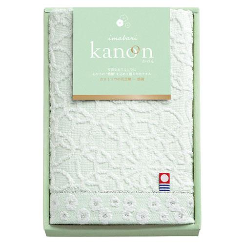 Imabari Kanon Made in Japan Ehime Imabari Face Towel Green Approx. 34 x 75 cm With heartfelt gratitude to the lovely baby's breath C7043029