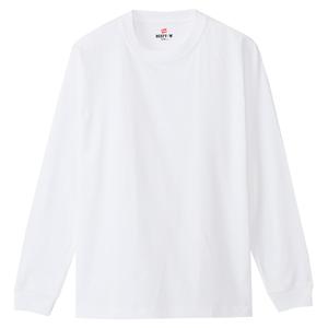 [Hanes] Beefy Long Sleeve T-Shirt Long T Long Sleeve 1-Piece Beefy-T 100% Cotton Heavyweight Solid H5186 Men's White M