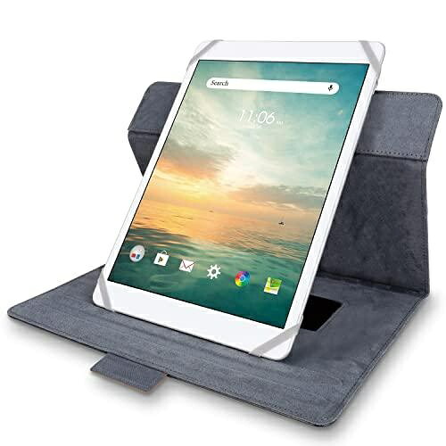 ELECOM Universal Tablet Case Cover Wallet-Style Case Soft Leather 360-Degree 3-Angle Hand Strap Pen Holder 8.5-11.5 Inch Black TB-10360NBK