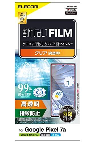 ELECOM Google Pixel 7a Screen Protector Film with Fingerprint Recognition, Glossy, Anti-Fingerprint, Air-Free [Flat Film That Doesn't Interfere with Cases] Clear PM-P231FLFG