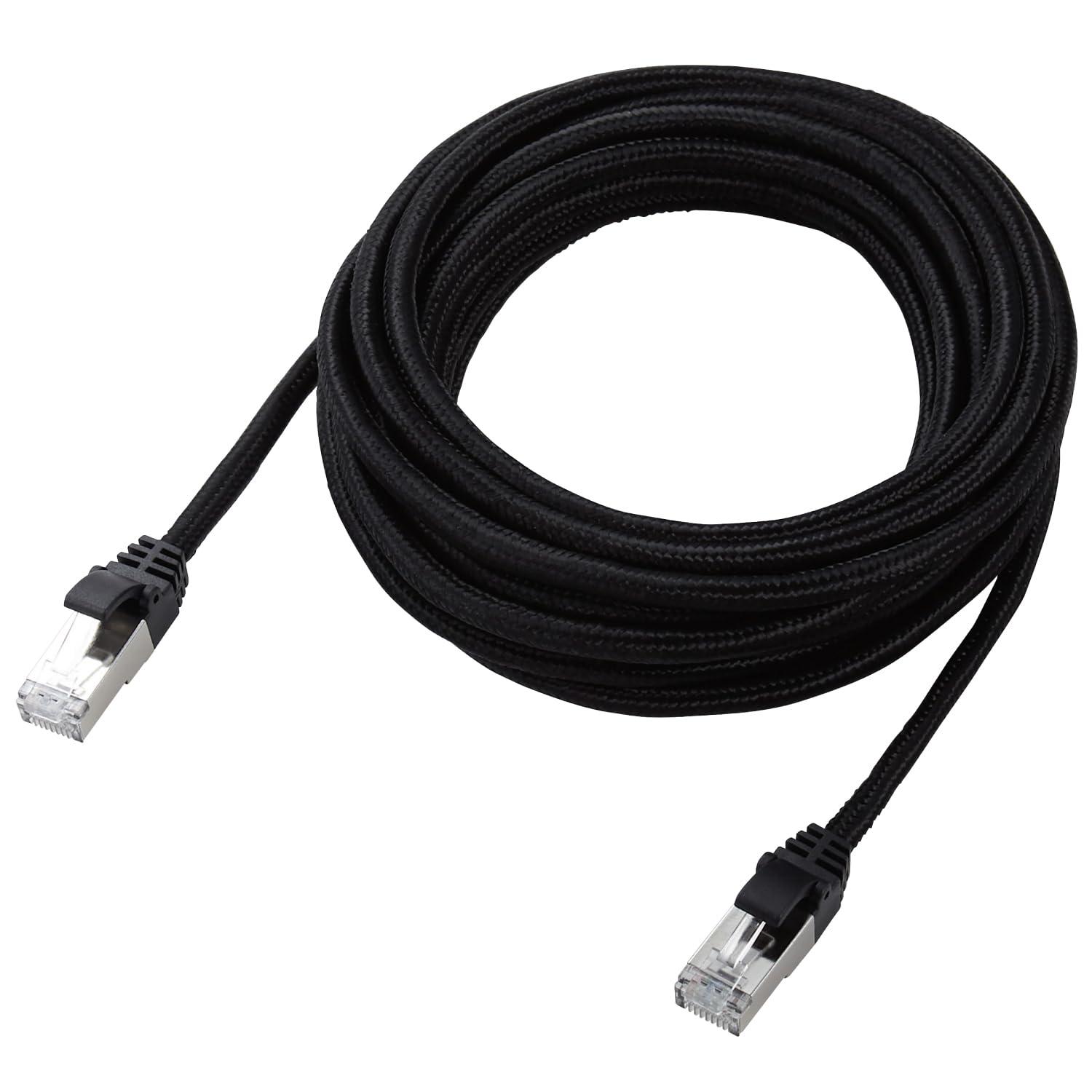 ELECOM Cat7 LAN Cable (High Durability) Optimal for High-Speed Optical Communication: 10 Gigabit Ethernet (10GBASE-T) 5m Black LD-TWSM/BK50