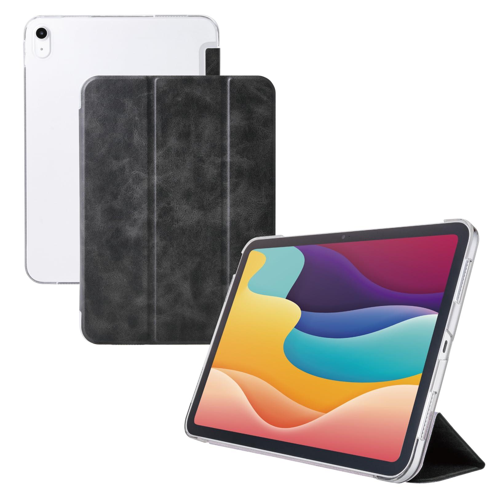 ELECOM iPad A16 11th Generation 11-inch 2025 10.9-inch 10th Generation 2022 Case with Two Adjustable Angles and Flap Clear Case Sleep Mode Black TB-A25RWVBK