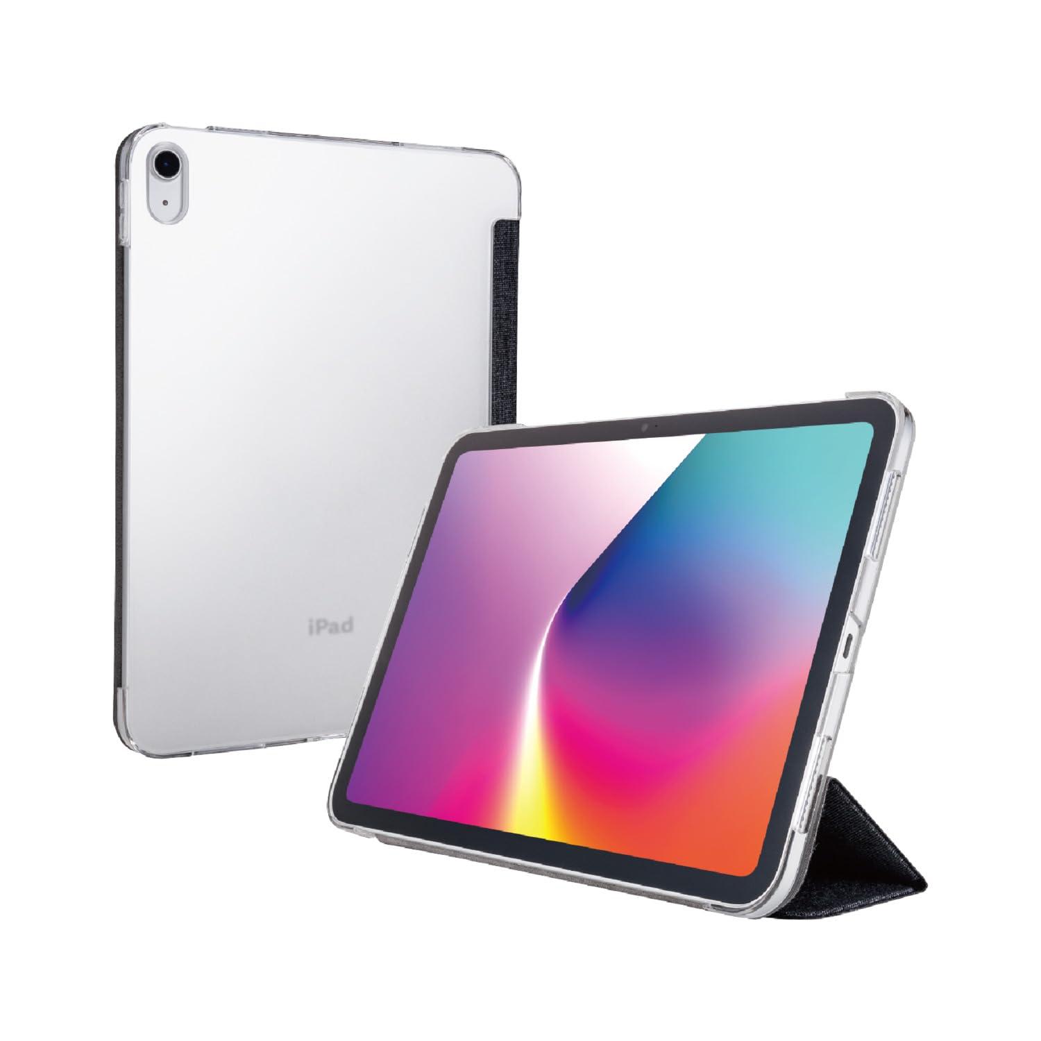 ELECOM iPad (A16) Flap Case Slim Lightweight Fabric Clear Back Black TB-A25RWVCBK