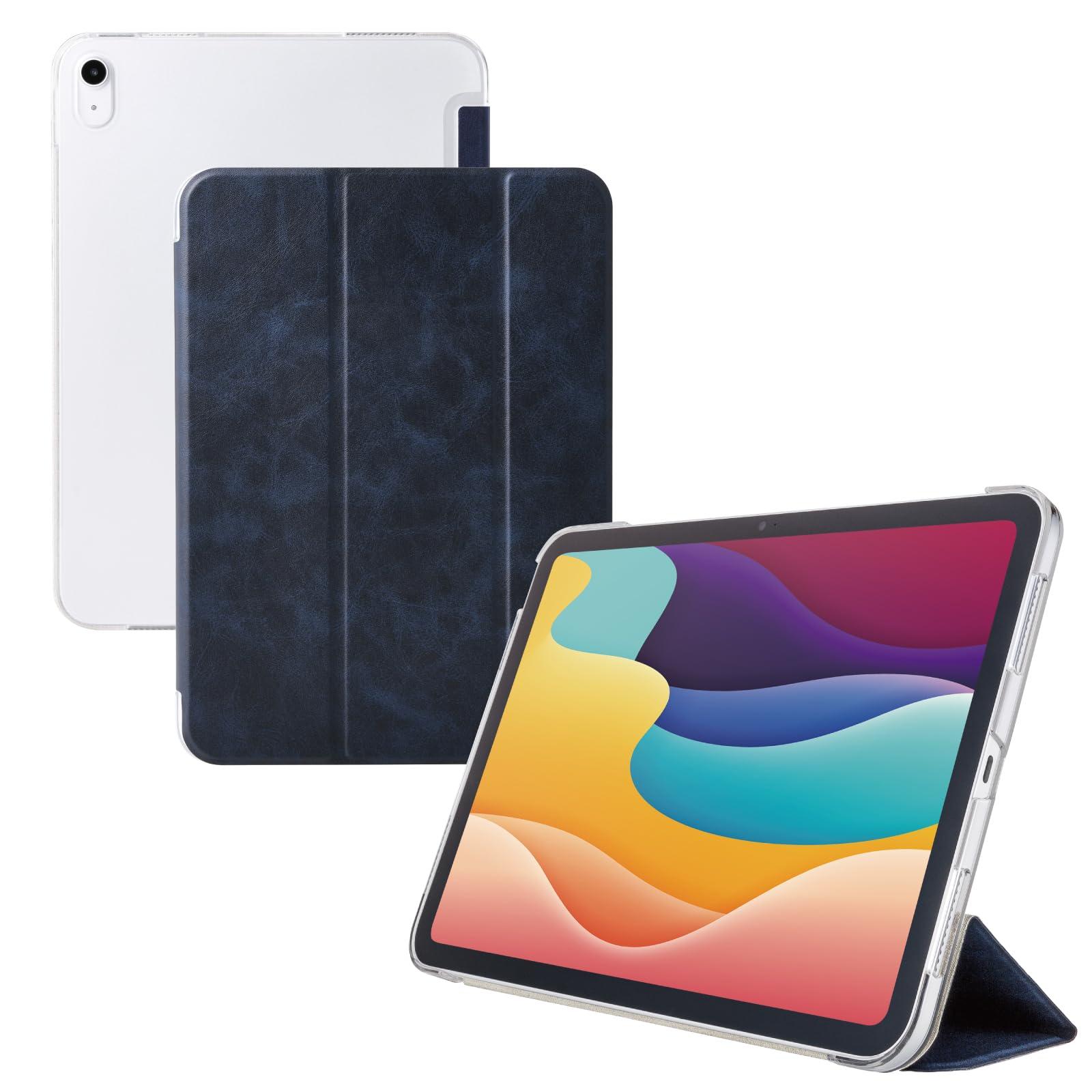 ELECOM iPad (A16) Flap Case Slim & Lightweight Clear Back Cover 2 Angles Navy TB-A25RWVNV