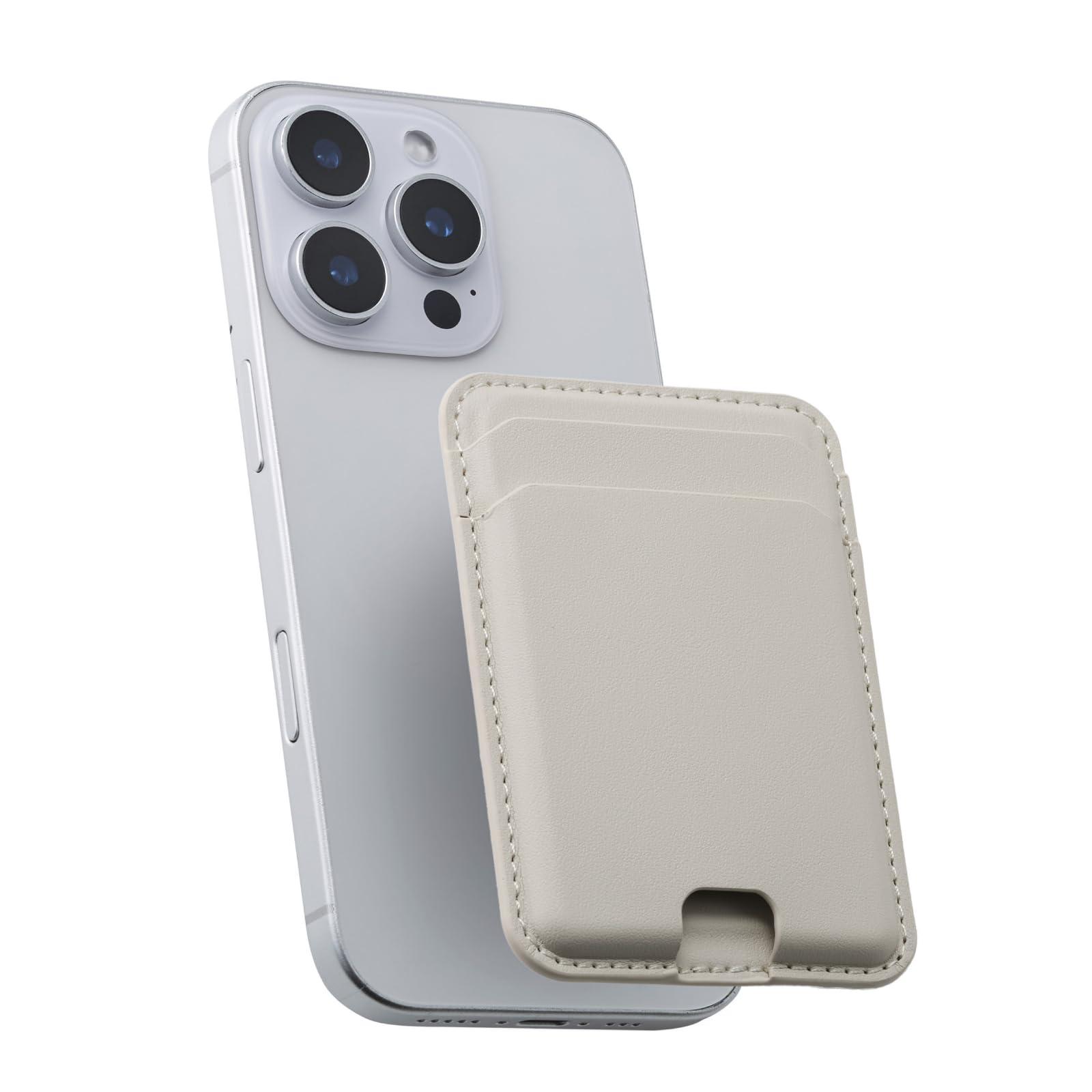 ELECOM MAGKEEP Card Case Beige AMS-MAGCDBG