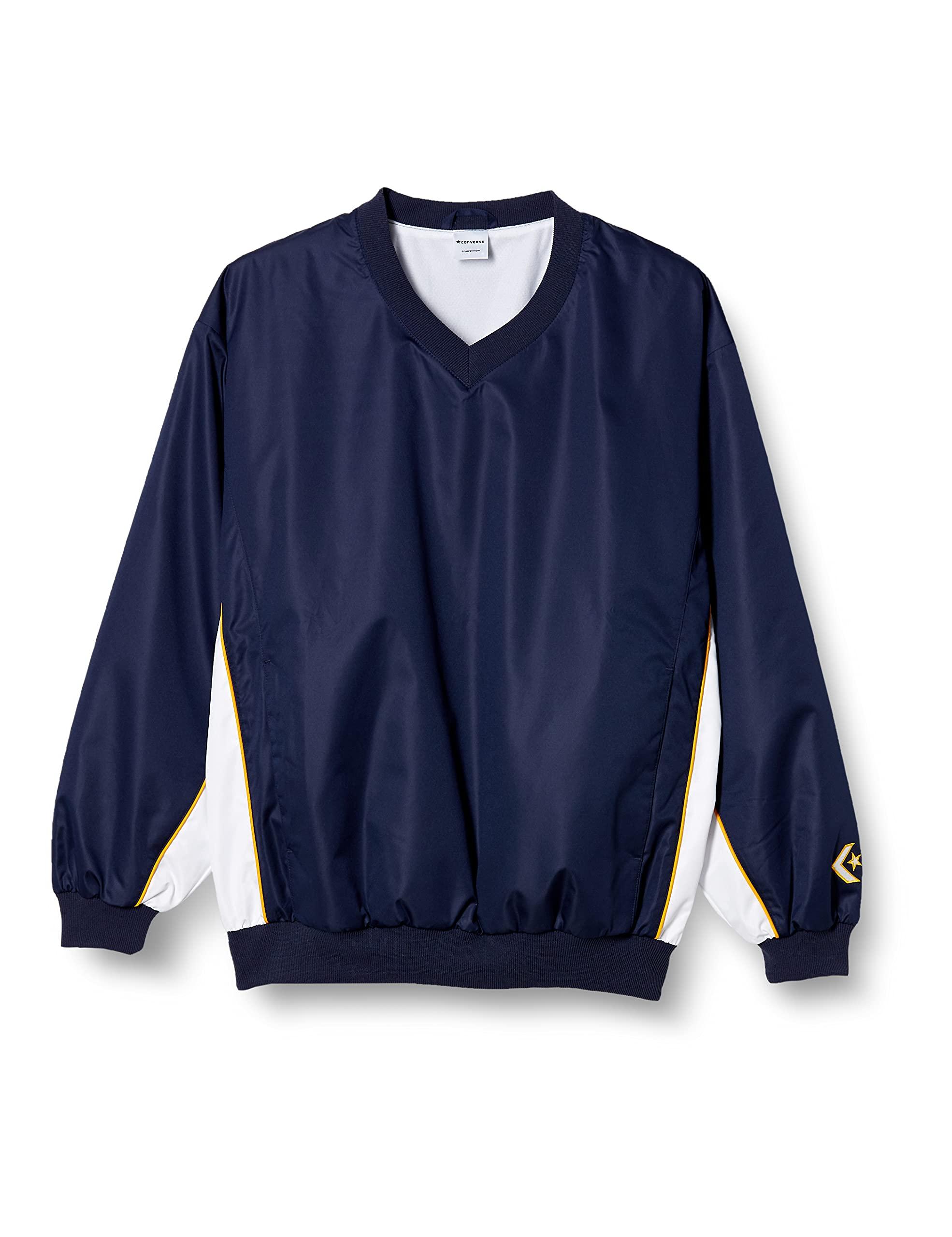 [Converse] Basketball Jacket V-Neck Warm-Up Jacket Water-Repellent Breathable Ventilated CB182113S Navy/White Japan 3S (Equivalent to Japanese Size XS)