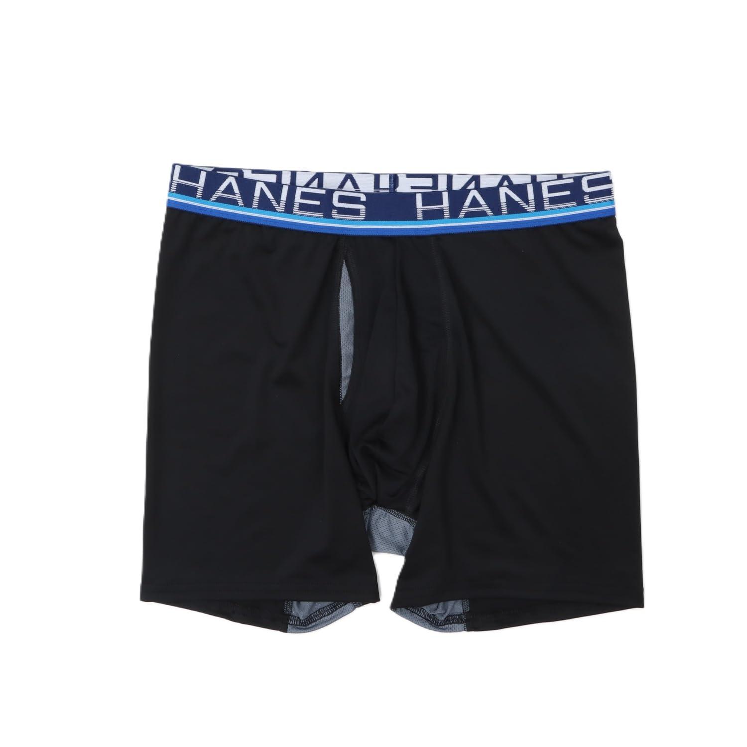 [Hanes] Underpants Antibacterial Odor Control Cool Down 1P Comfort Flex Fit Total Support Pouch Boxer Briefs HM6EZ110 Men's Black X Navy