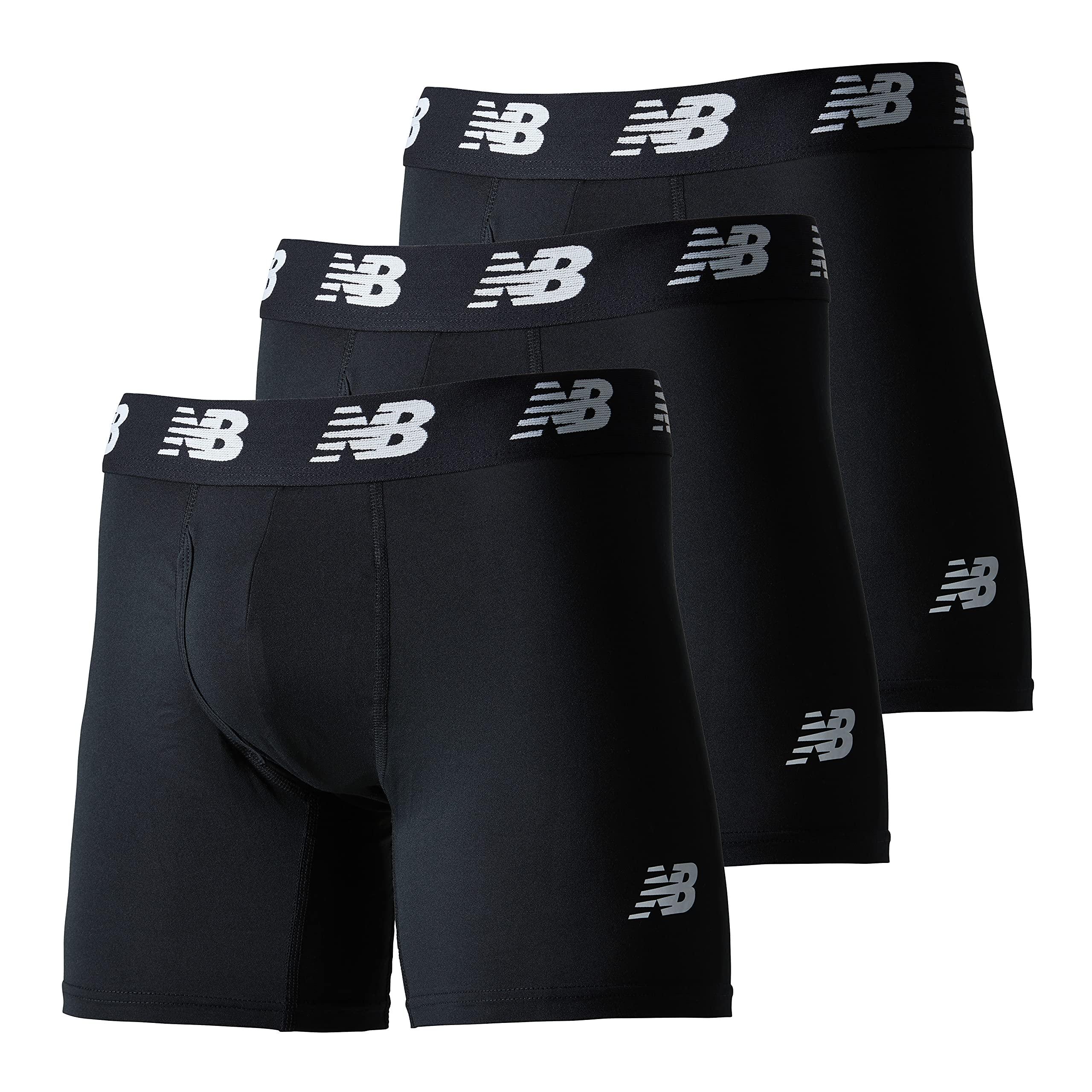 [New Balance] Boxer Briefs Premium Boxer 6-Inch Front Fly 3-Pack (LAU13001) Quick-Dry Dry 3-Pack Men's BKK (Black/Black) Product Size L = Japanese Size XL