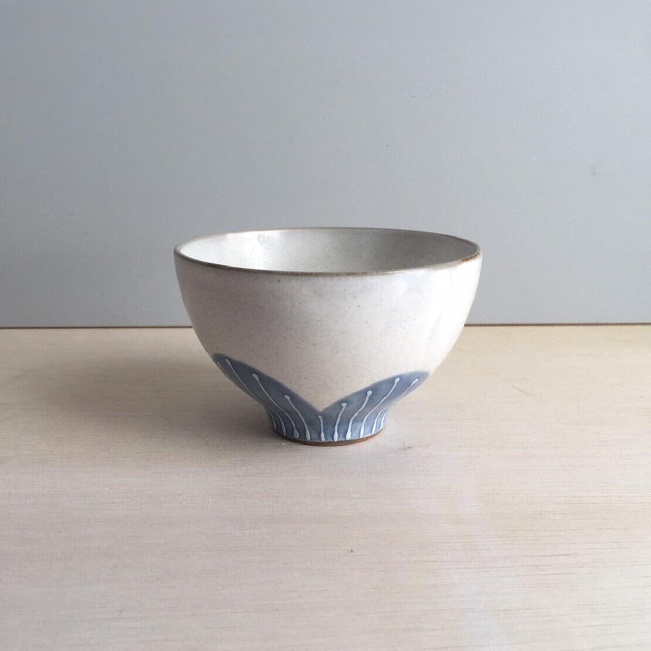 Fluffy Flower Rice Bowl, Blue