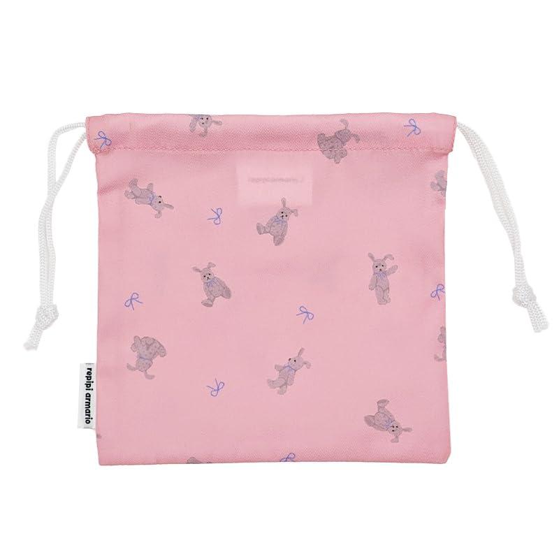 [Repipi Armario] Lunch Bag Drawstring Pouch for Girls Kids One Size F: Pink (Rabbit)