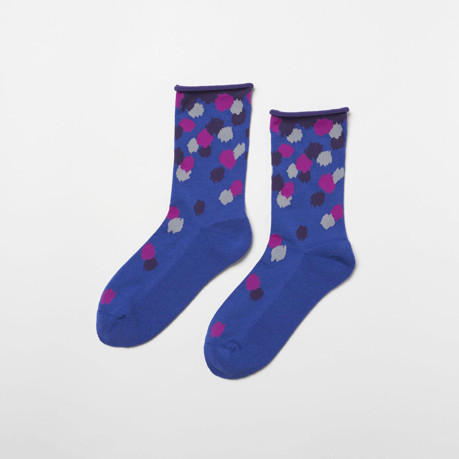fromF (maali/Painting) Crew Socks Blue