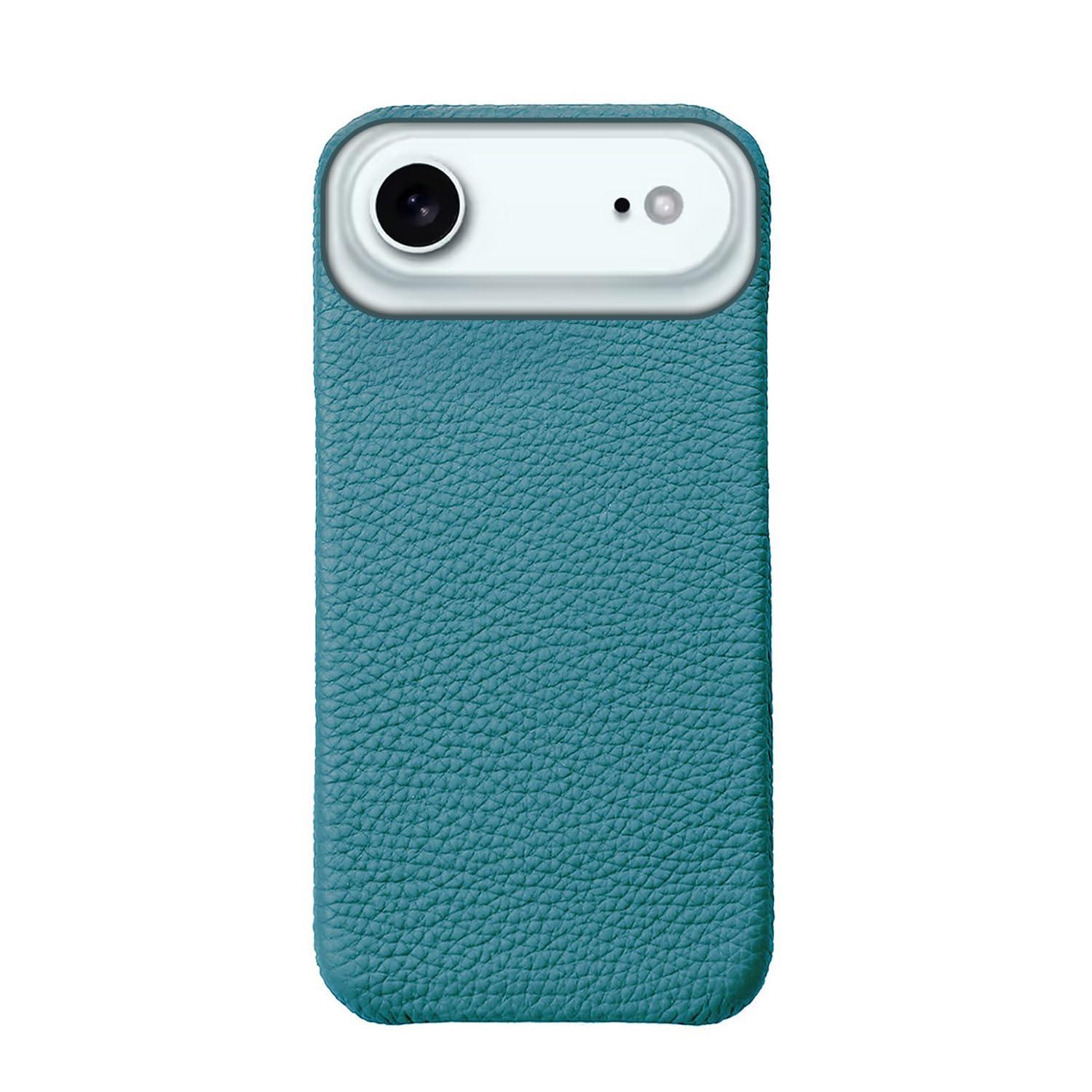ABBI SIGNATURE Shrunken Calf Leather MagSafe-Compatible Back Cover for iPhone 17 Air Cerulean Blue ABS27837i17A