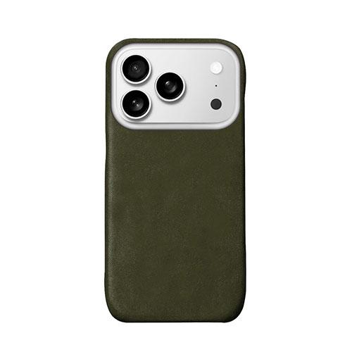 ABBI SIGNATURE LISCIO Italian Leather MagSafe-Compatible Back Cover for iPhone 17 Pro Olive ABS27878i17PR