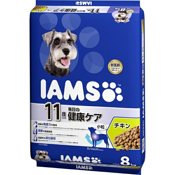 IAMS Dog Food for Dogs 11+ Years Small Bites Large Bag 8kg Chicken Complete and Balanced Nutrition Dog Food Dry Food Supports Immune System Joint Health Healthy Digestion and Absorption Developed with Veterinary Expertise Senior IAMS