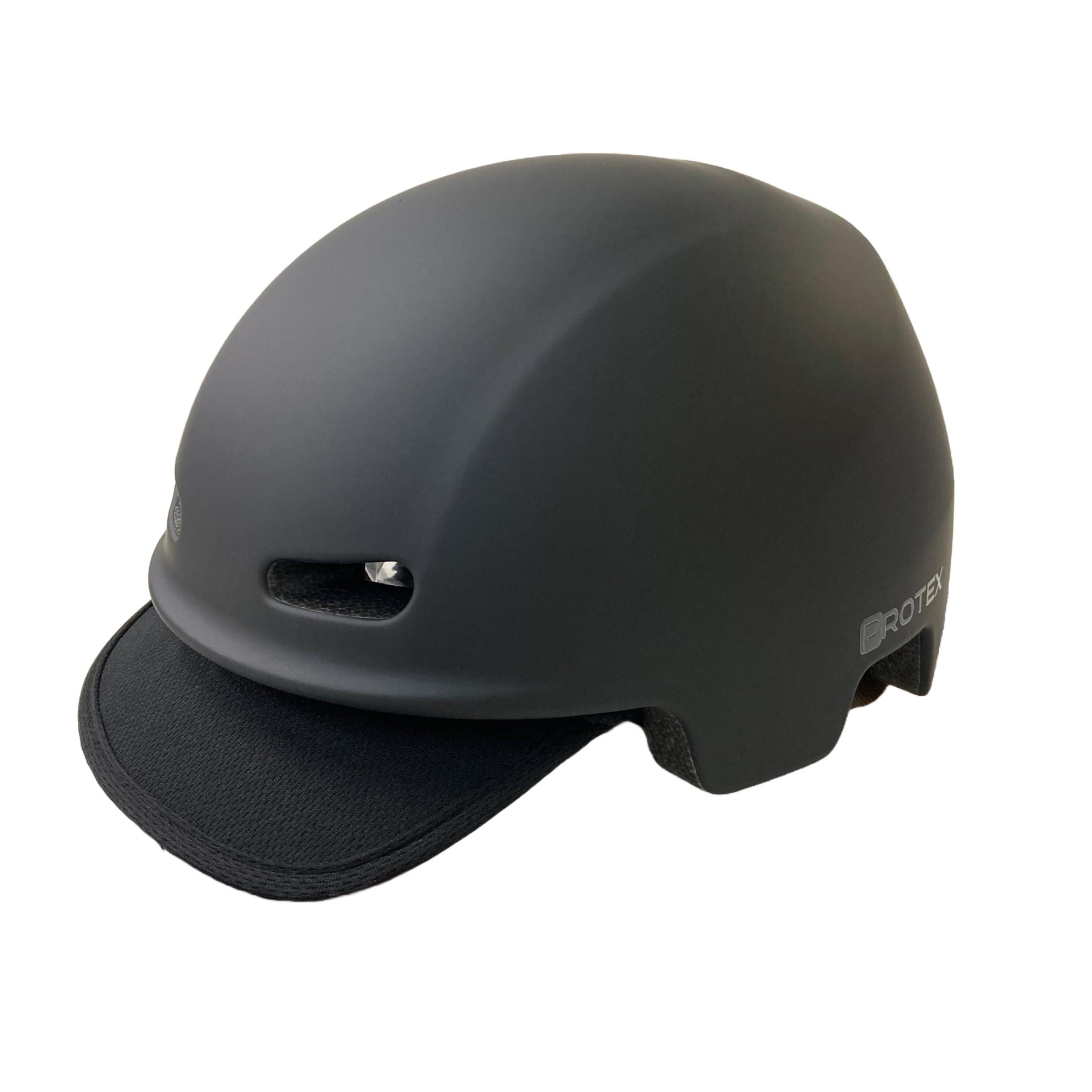 Top Casual SG Helmet Bicycle Helmet for Adults 57cm~60cm Black Visor with Brim Commuting, School Commute, City Riding SG Mark Certified Asian Fit Impact Absorption Test Passed Lightweight