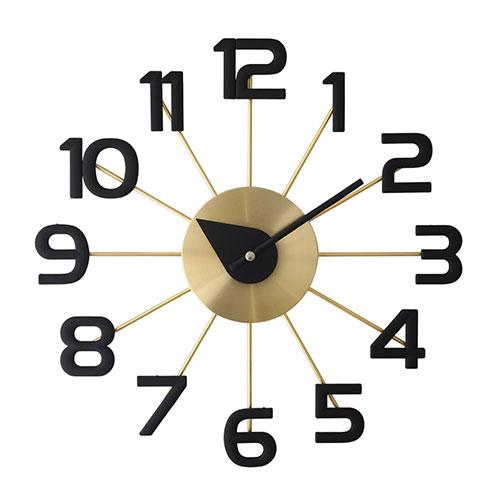 George Nelson Wall Clock Number Clock Cool yet highly legible design Gold GN41167MB