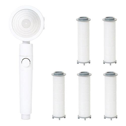 Reefilin Water-Saving Shower Head with Replacement Filters (Main Unit ×1, Adapters ×4, Spare Filters ×5) K60620010