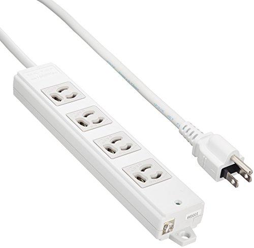 ELECOM Power Strip with Anti-Disconnect Plugs, 4 Outlets, 3P Plugs, Magnetic, 5m, Gray T-WRM3450LG/RS