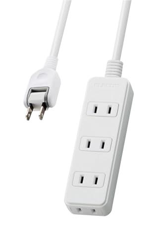 ELECOM Power Strip with Surge Protector and Swing Plugs, 4 Outlets, 1m, White T-KS02-2410WH