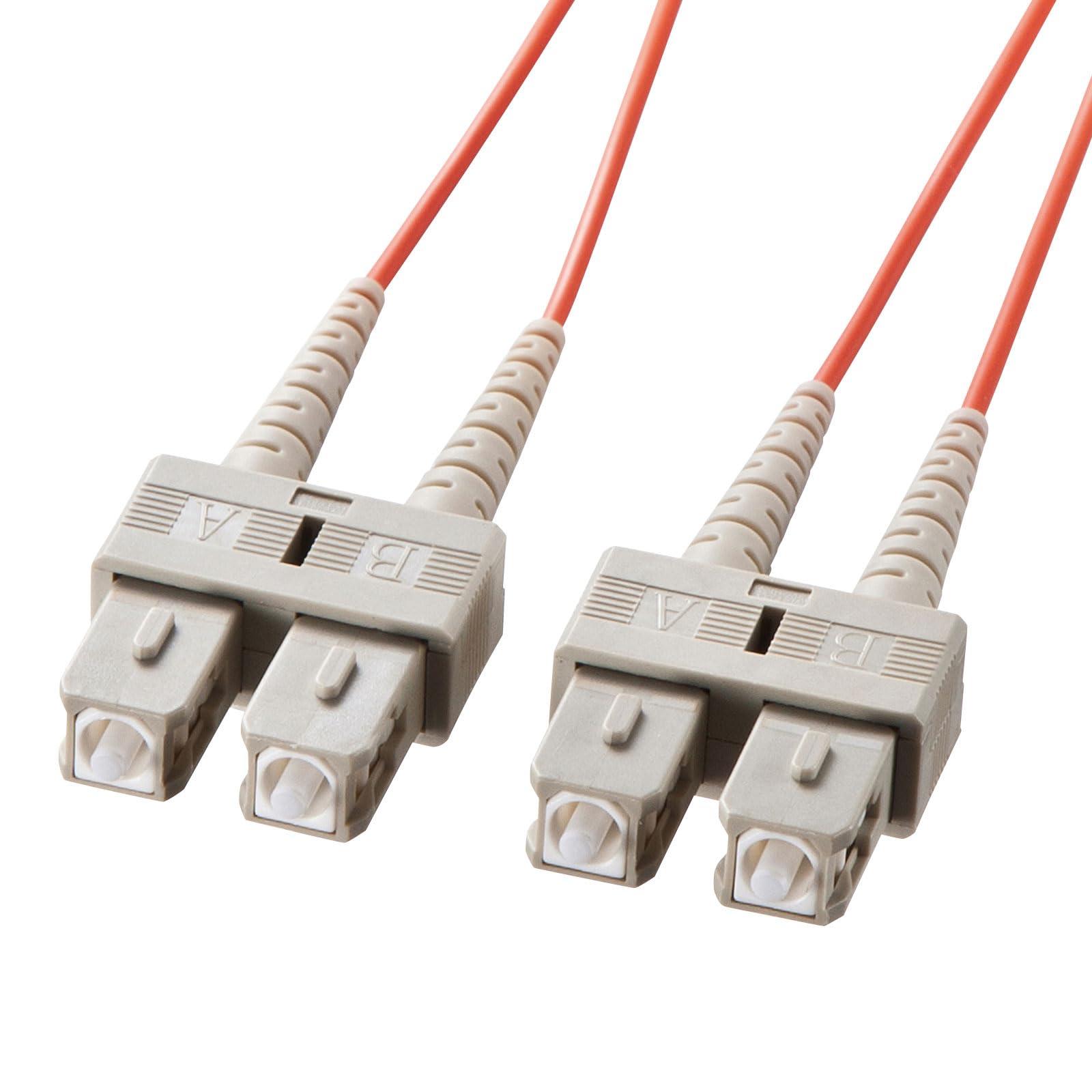 Sanwa Supply Glasses-Type Fiber Optic Cable (Multi-Mode 50μm, SC×2-SC×2, 5m) HKB-SCSC5-05N