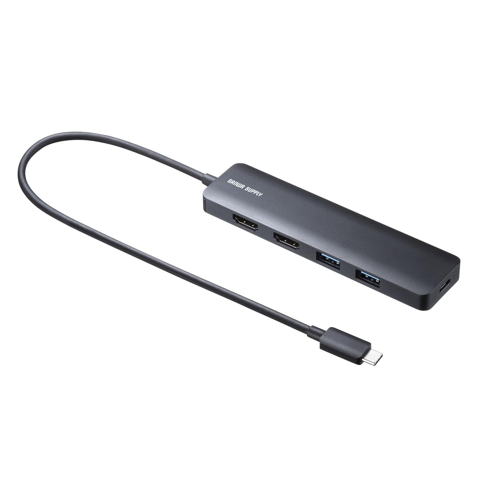 Sanwa Supply USB Type-C Docking Station Black USB-5TCHHPS22BK
