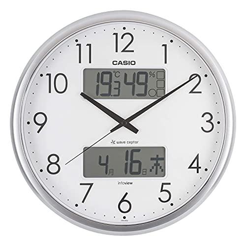 CASIO Wall Clock Radio-Controlled Clock Silver Analog Living Environment Temperature Humidity Calendar Display ITM-650J-8JF