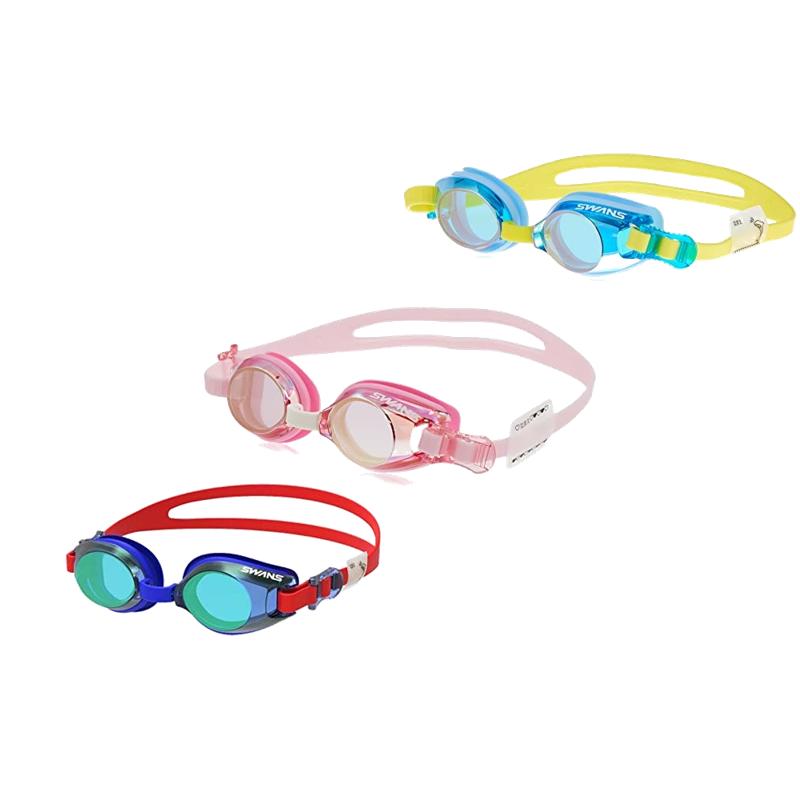 SWANS Swimming Goggles for Kids with Mirrored Lenses and Nameplate PIY SJ-9M