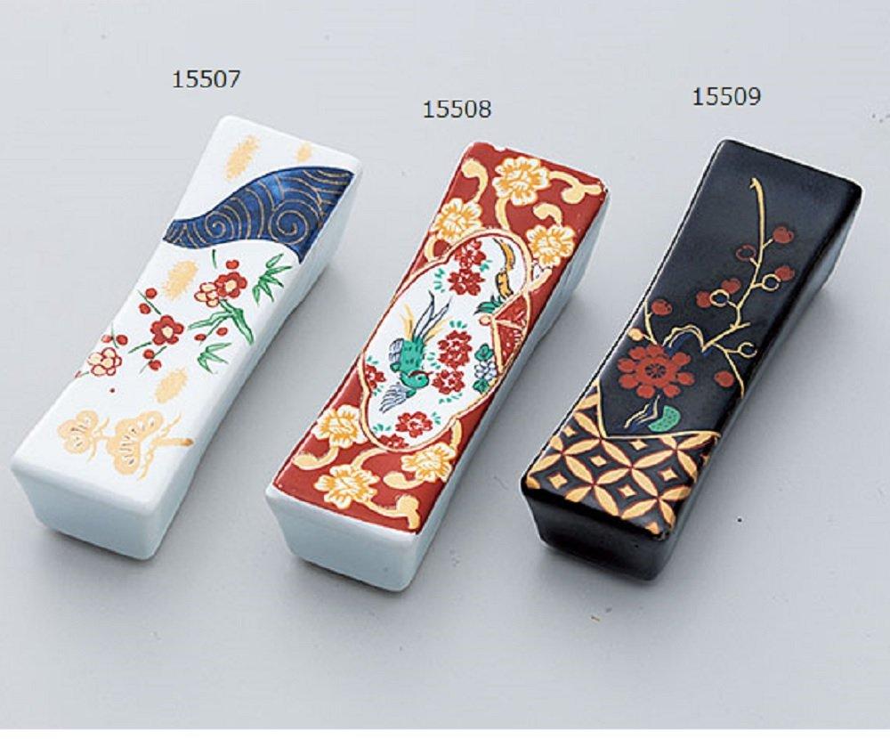 Yamaco Yumi Professional Use Ceramic Rectangular Chopstick Rest Black Plum yamaco15509