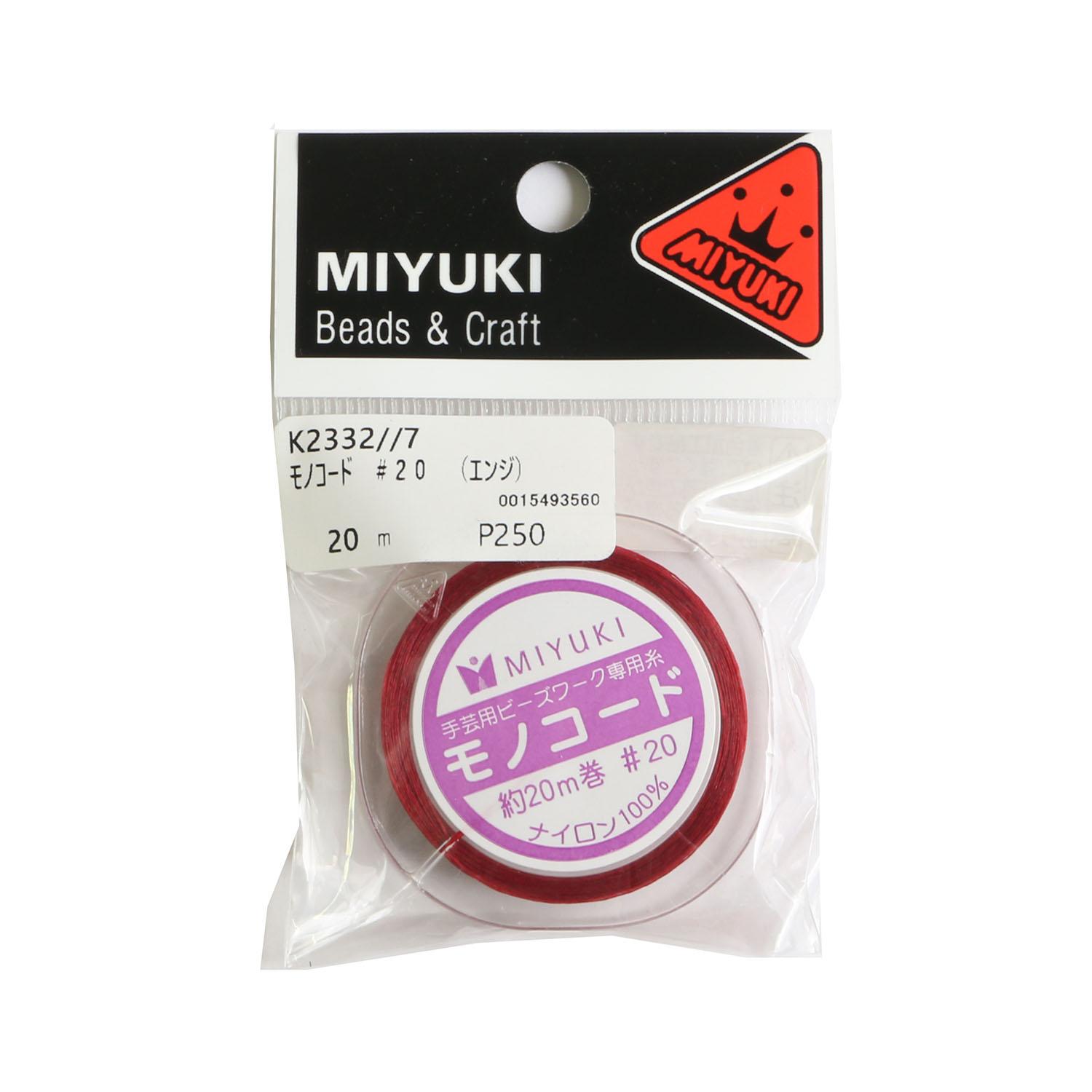MIYUKI Beadwork Thread “Monocord” #20/20m Roll Red K2332/7