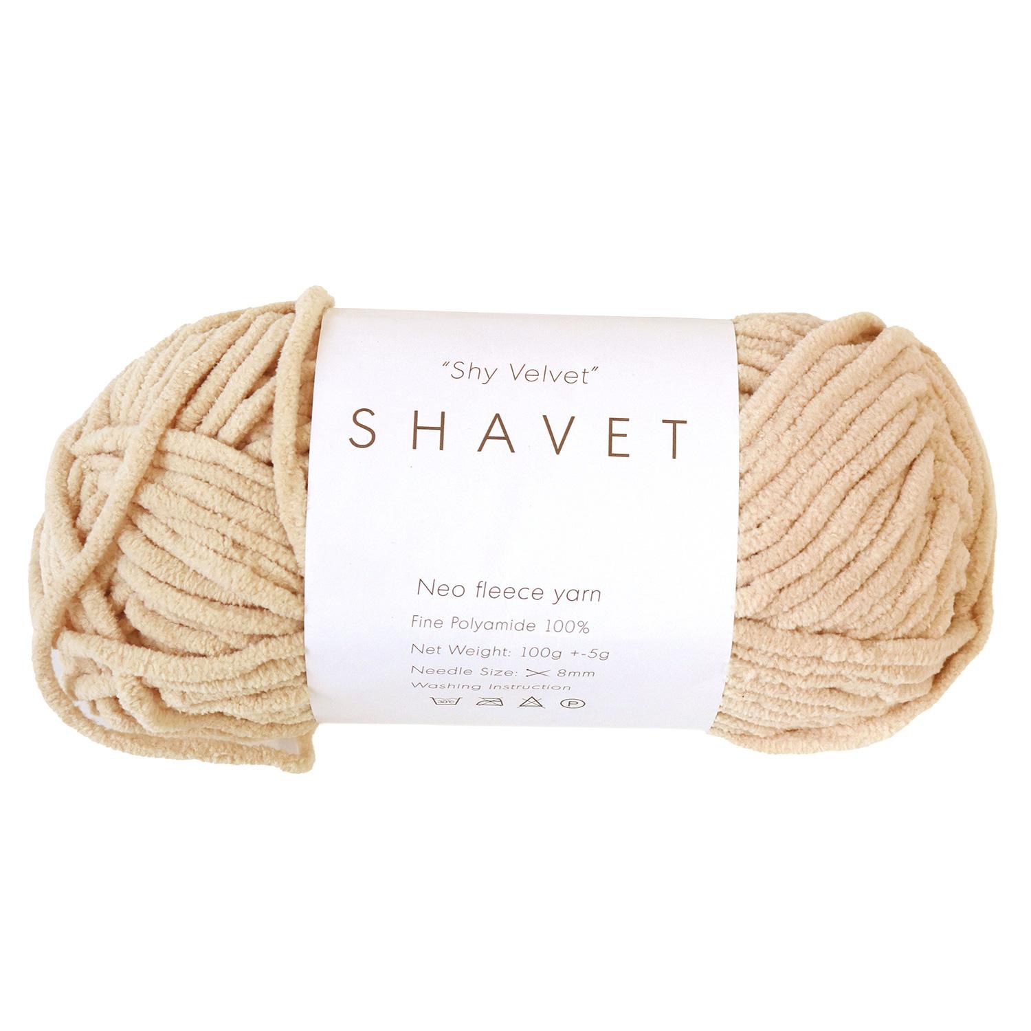 Knit Wit Korean Fleece Knitting Yarn Shy Velvet [SHAVET] Approx. 100g 4 skeins of same color Beige KNW-SVP16