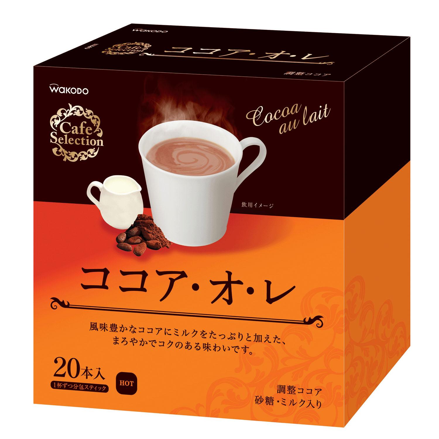 Asahi Group Foods WAKODO Cafe Selection Cocoa au Lait Stick Type 1 Box (20 Sticks)