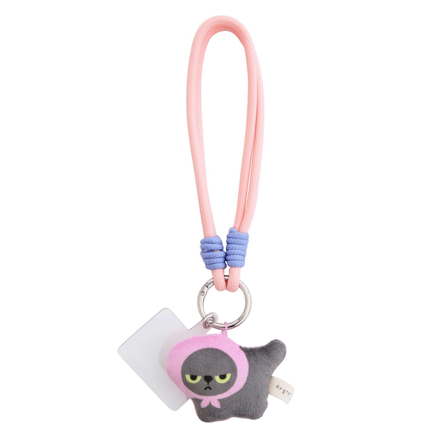 Angry Machiko Travel Mobile Hand Strap Pink