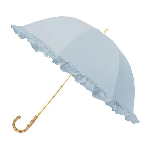 pink trick 100% Blackout Plain Ruffle All-Weather Short Slide Manual Opening Umbrella Sky Blue