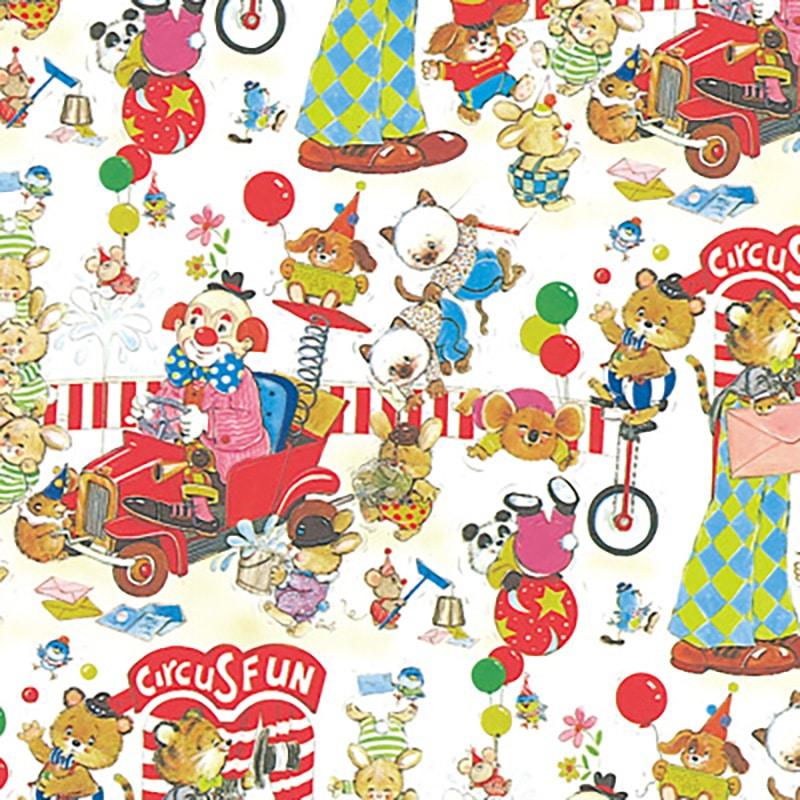 Heyko Wrapping Paper, Half-Size, High-Quality Paper, Circus Design, 100 Sheets, 002338701