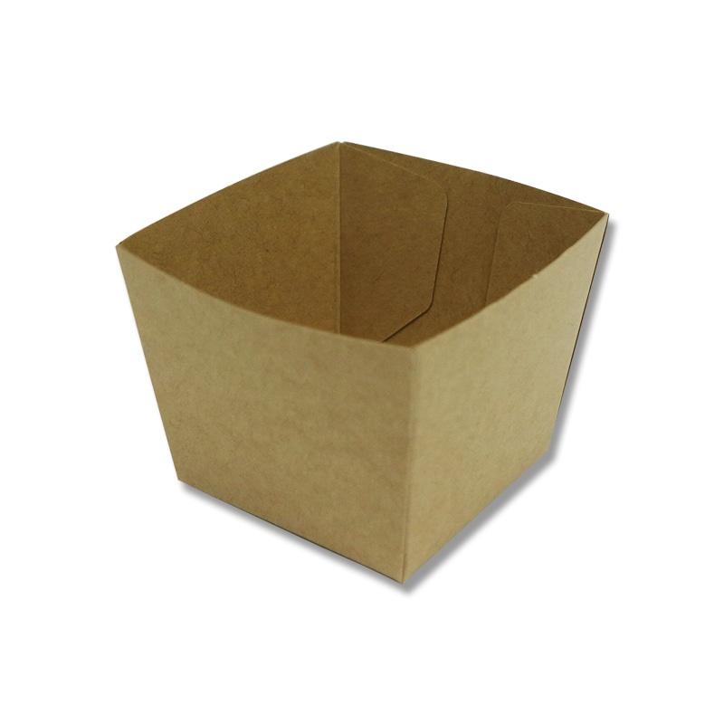 Tenma Paper Products Confectionery Supplies Kraft Cube Cup BT52 Plain Brown 50 Sheets
