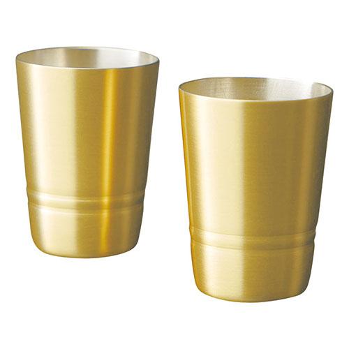 Shokuraku Kobo Simple Line Brass Shot Tumblers 2PCS K60508527