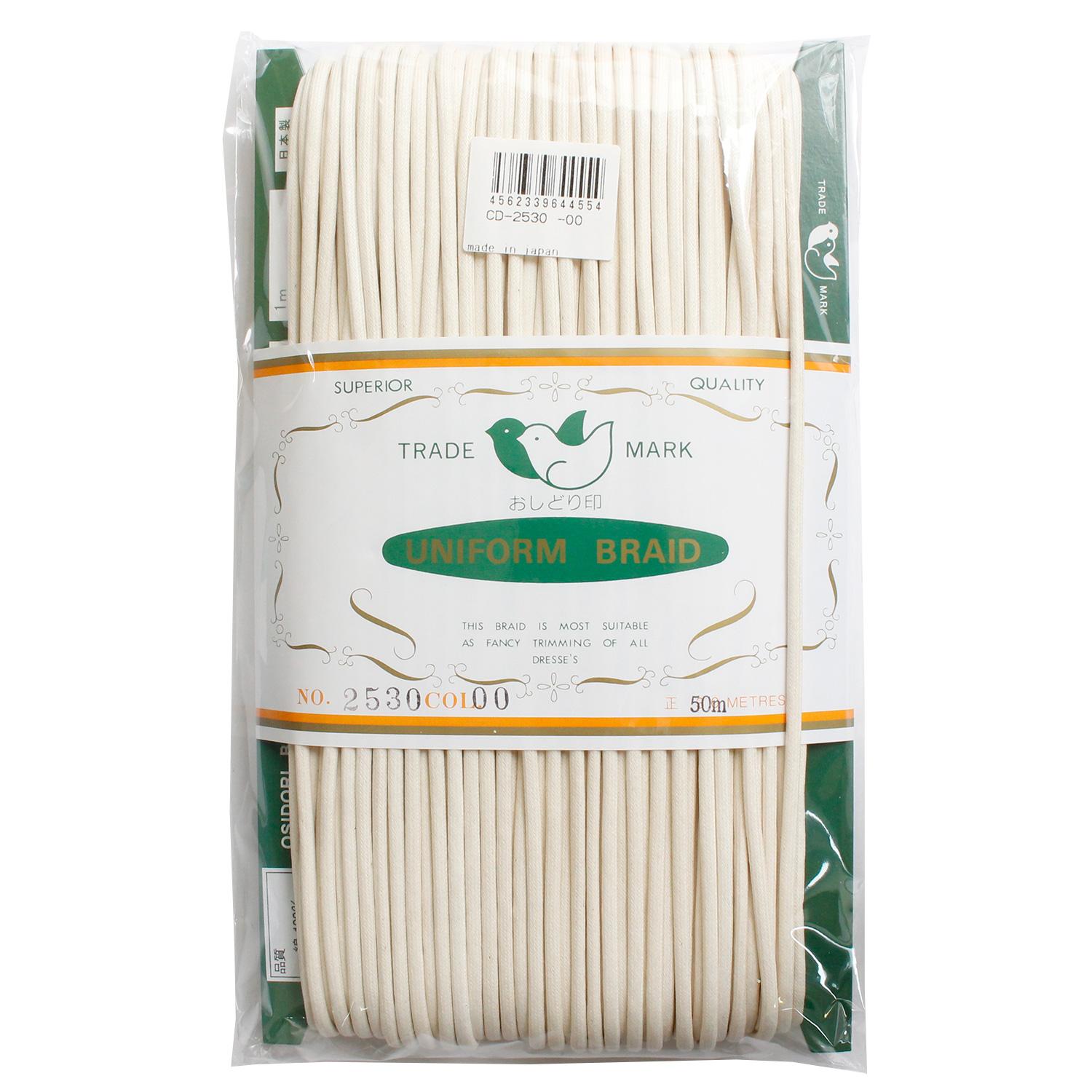 Ichii Shoten Wax Cord Dia 3mm x 50m Roll Ecru CD2530-00